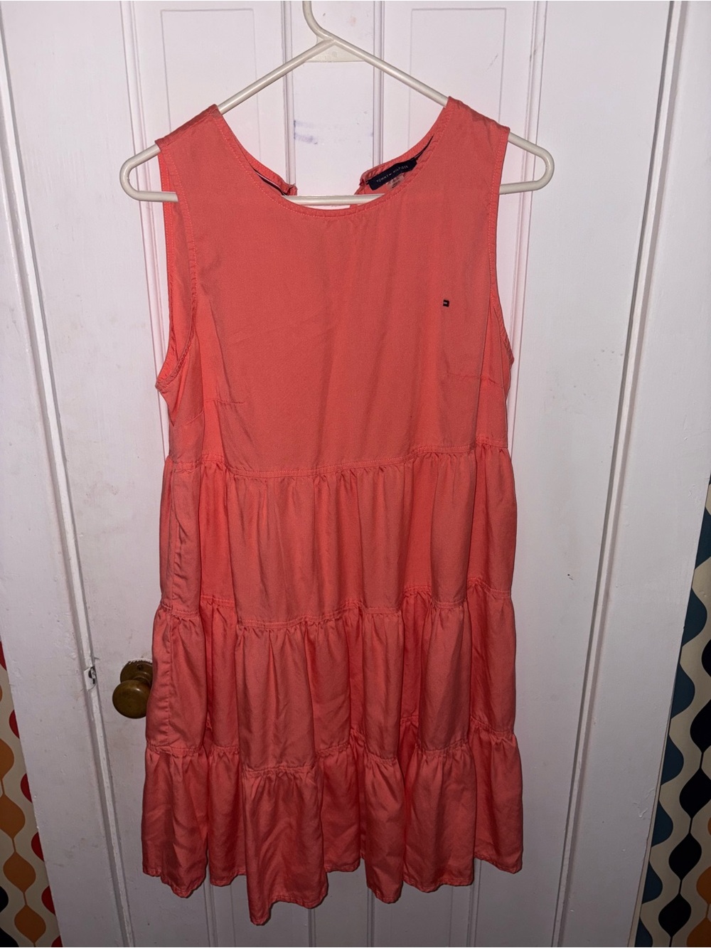 Tommy Hilfiger Coral Tiered Sleeveless Dress